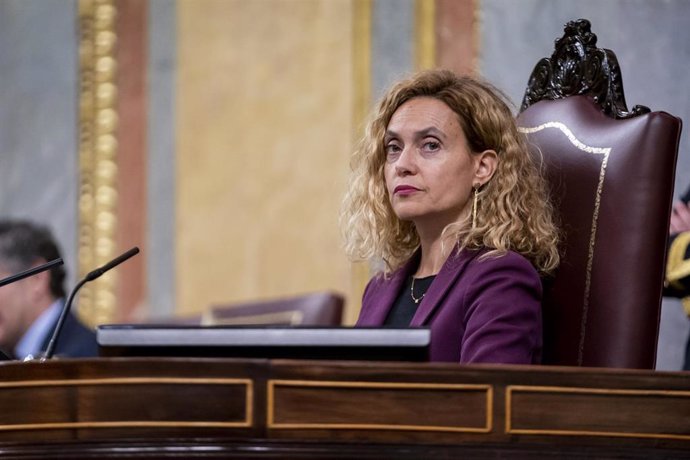 La presidenta del Congreso de los Diputados, Meritxell Batet, durante una sesión plenaria, en el Congreso de los Diputados.