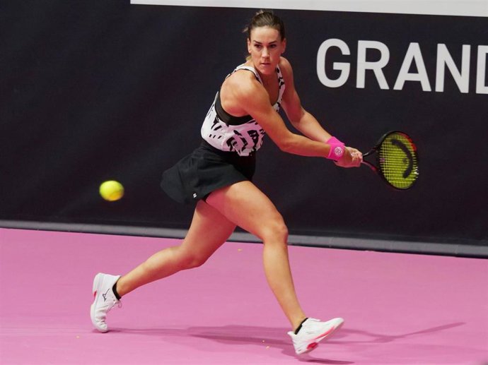 La tenista española Nuria Párrizas durante un torneo