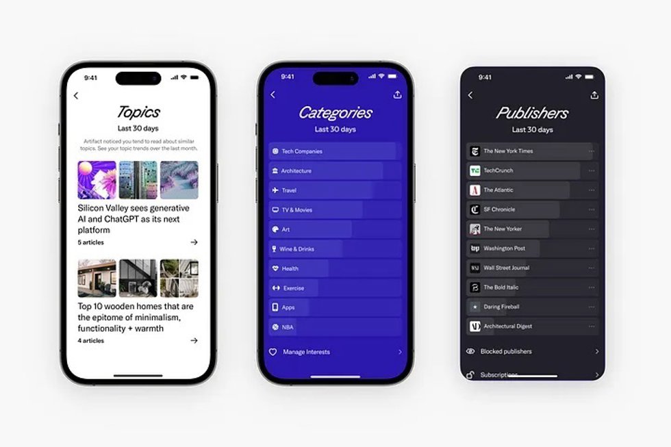 La nueva aplicación de noticias basada en IA Artifact.