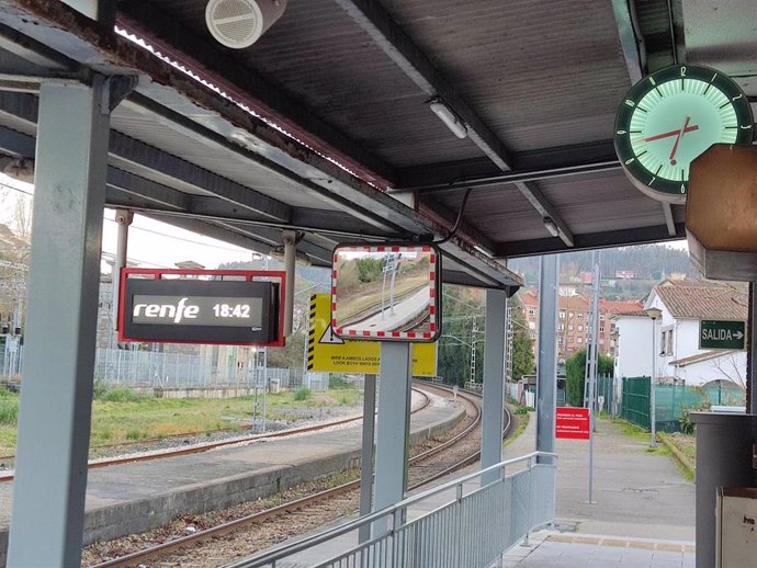Estación de tren de cercanías en Asturias.
