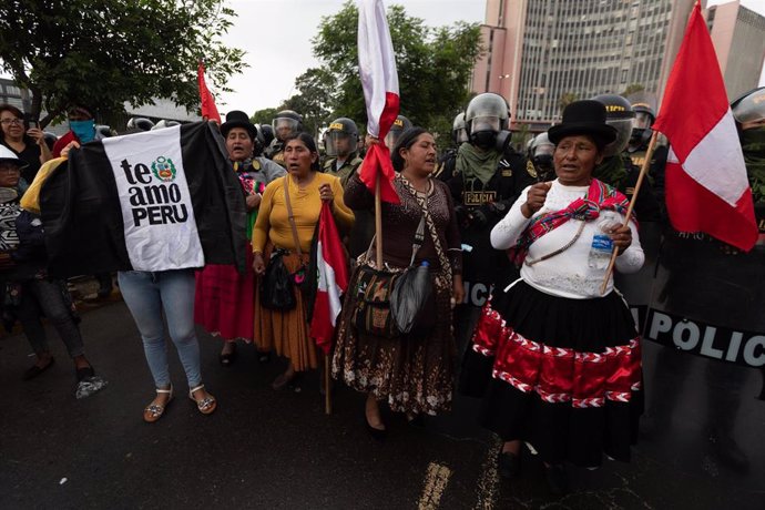 Archivo - Protestas en Perú durante el pasado mes de enero