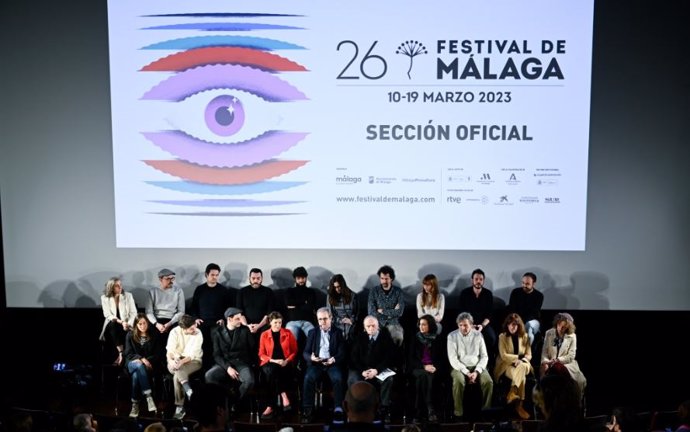 Presentación de la Sección Oficial del Festival de Málaga con los directores de las 22 películas seleccionadas en la sede de la Academia de Cine, a 23 de febrero de 2023 en Madrid.