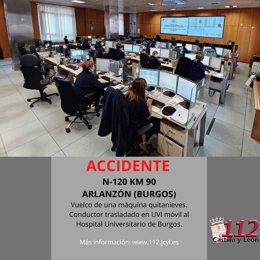Gráfico elaborado por el 112 con datos del accidente en la N-120 en Arlanzón (Burgos)
