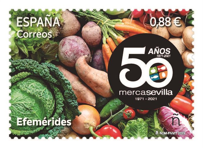 Sello especial con motivo de los 50 años de Mercasevilla.