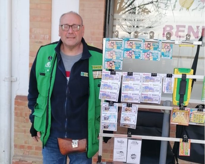 El vendedor de la ONCE Diego Matías Rebollo.