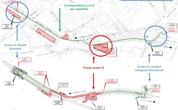 Plnol de la zona afectada per les obres