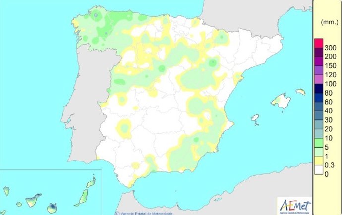 Mapa de las precipitaciones acumuladas entre el 15 al 21 de febrero de 2023.