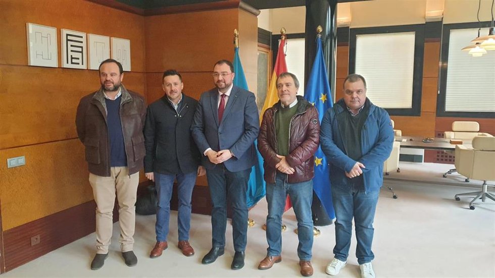 Jenaro Martínez, Javier Fernández Lanero, Adrián Barbón, Mariano Hoya y José Luis Alperi