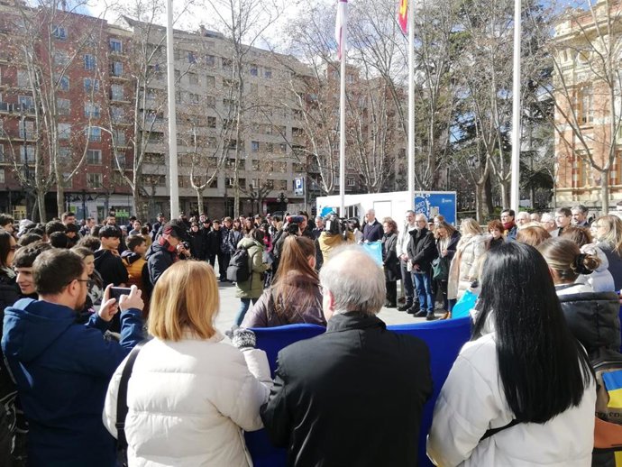 Concentración en Logroño por el primer año de la guerra de Ucrania