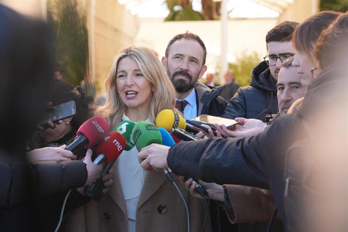 La vicepresidenta segunda y ministra de Trabajo y Economía Social, Yolanda Díaz, este viernes en San Sebastián