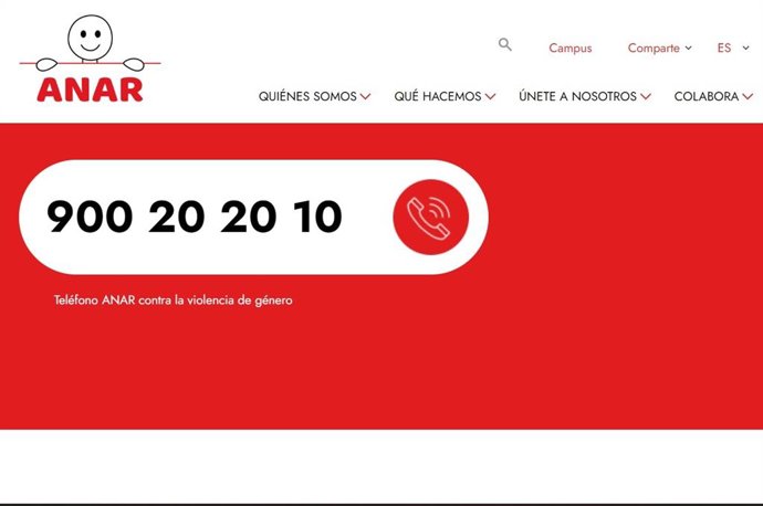 Teléfono ANAR contra la violencia de género.