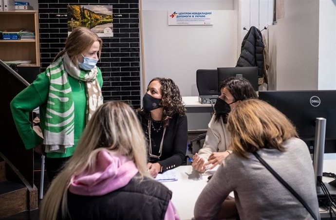 Equipo de trabajo de la oficina de atención del Gobierno de Navarra a las personas desplazadas desde Ucrania.