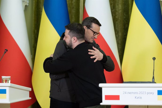 El president d'Ucrana, Volodímir Zelenski, i el primer ministre de Polnia, Mateusz Morawiecki 