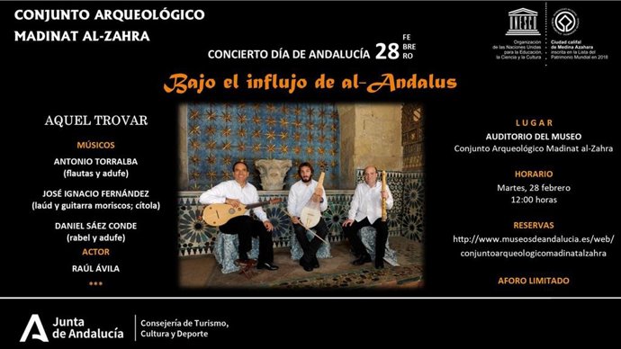 Cartel del concierto 'Bajo el influjo de al-Andalus'.