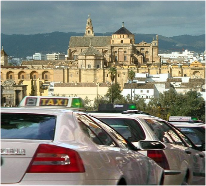 Archivo - Imagen de taxis en Córdoba.
