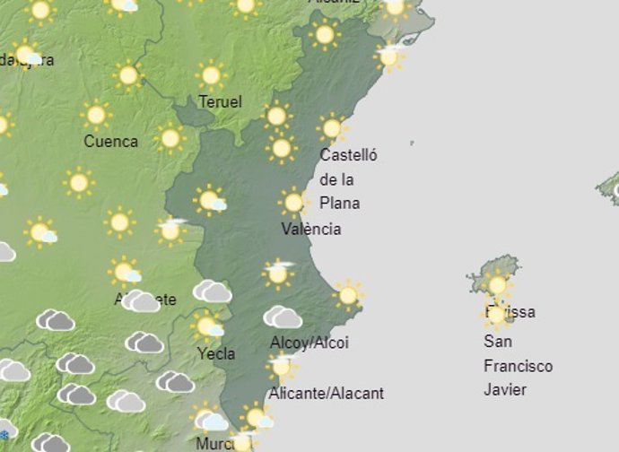 Predicción del tiempo para este sábado 25 de febrero