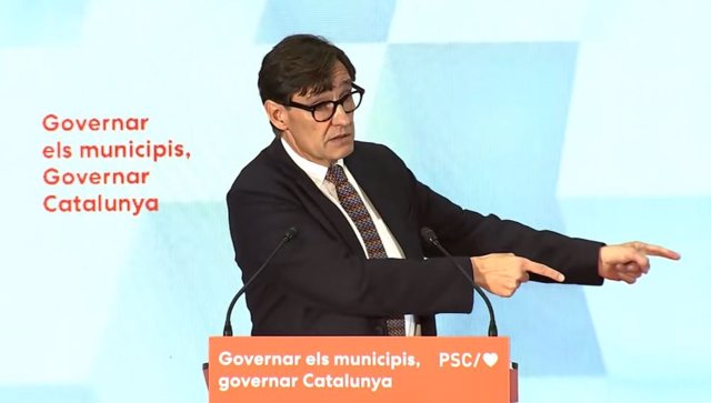 El líder del PSC en Catalunya, Salvador Illa, en el Consell Nacional Extraordinari del PSC en Viladecans (Barcelona)