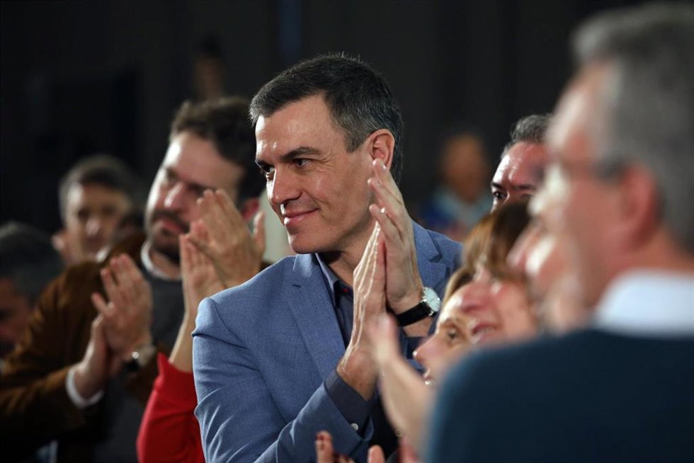 El presidente del Gobierno de España y secretario general del PSOE, Pedro Sánchez, durante el acto de presentación de la candidatura del secretario general del PSOE de Málaga, Daniel Pérez en el Hotel NH Málaga, a 12 de febrero de 2023 en Málaga.