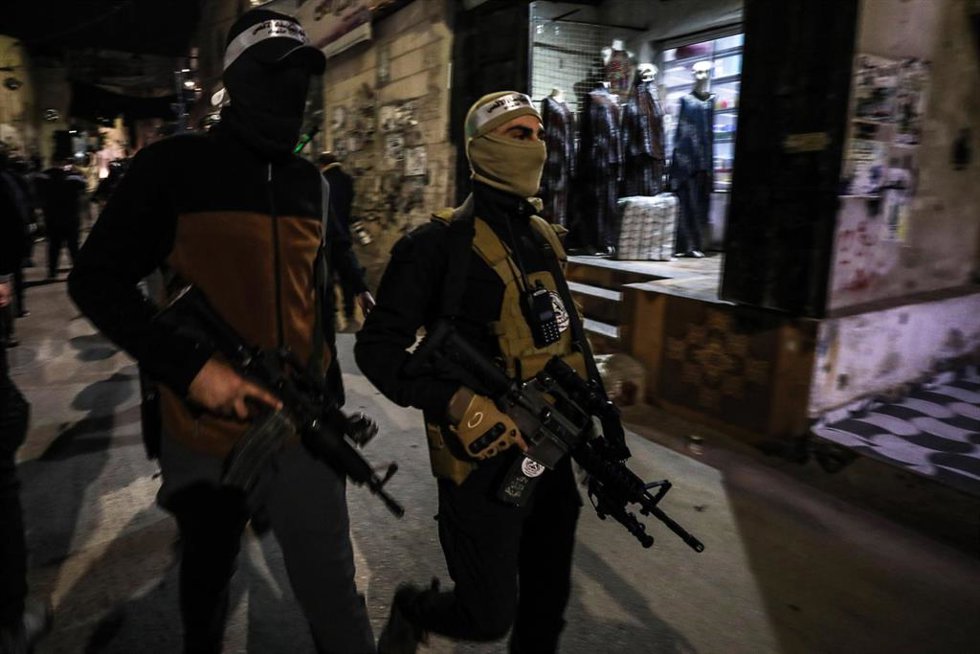 Milicias palestinas en Yenín (Cisjordania) 