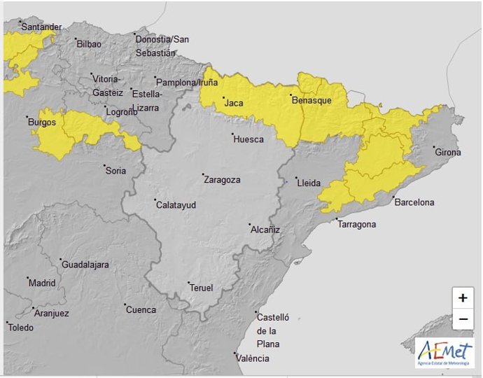 Aviso amarillo por nevadas.