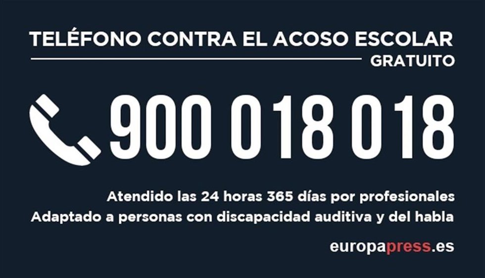 Archivo - Teléfono contra el acoso escolar.