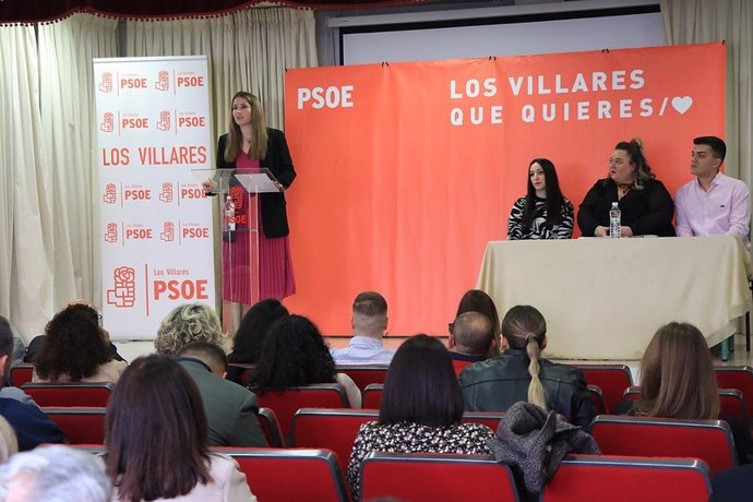 La secretaria de Igualdad del PSOE de Andalucía, Mercedes Gámez, en un acto con motivo del 28F en Los Villares (Jaén).