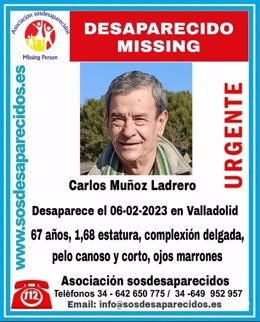Alerta desaparición de Carlos Muñoz Ladrero.