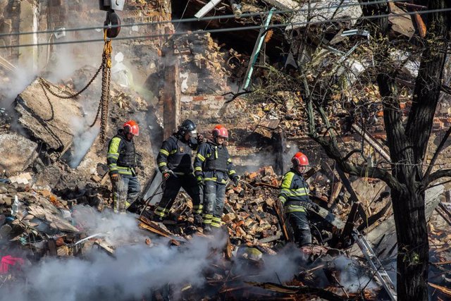 Archivo - Imagen de archivo de un edificio destruido por un dron iraní en Ucrania