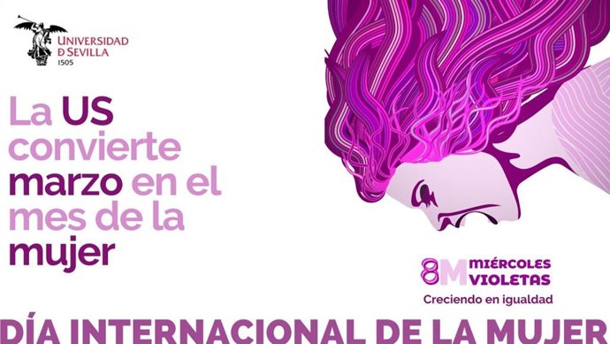Cartel de los Miércoles Violeta de la US con motivo del Día Internacional de la Mujer.