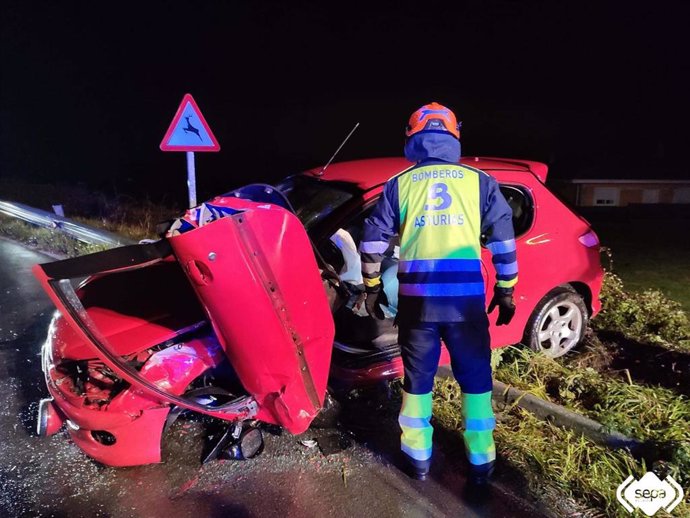 Accidente de tráfico en Llanera (Asturias) el 25 de febrero. 