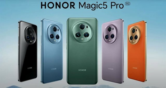 Modelo HONOR Magic5 Pro en varios colores