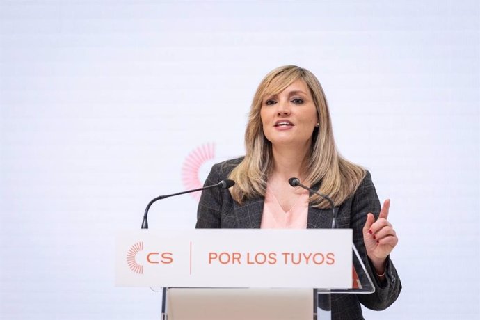 La portavoz nacional de Ciudadanos, Patricia Guasp, en rueda de prensa.