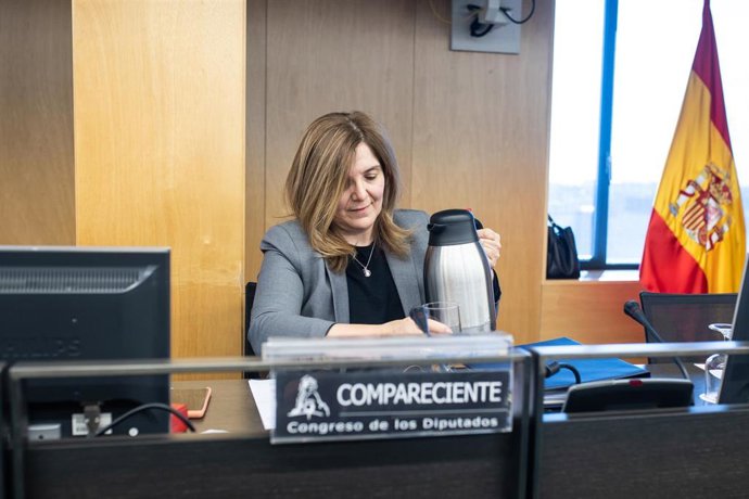 Archivo - La secretaria de Estado de Cooperación Internacional, Pilar Cancela Rodríguez, en una comparecenfa en el Congreso