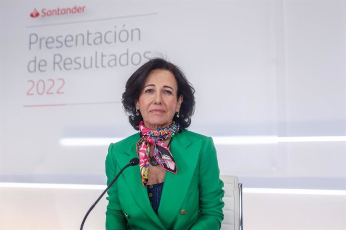 La presidenta de Banc Santander, Ana Botí, en la presentació dels resultats de l'entitat el passat 2 de febrer