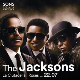 Cartel del concierto de The Jacksons en el Festival Sons del Món de Roses (Girona)