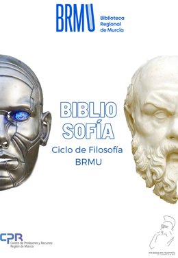 Cartel de las nuevas actividades en torno a la filosofía que se realizan  en la Biblioteca Regional junto con la Sociedad de Filosofía de la Región de Murcia.