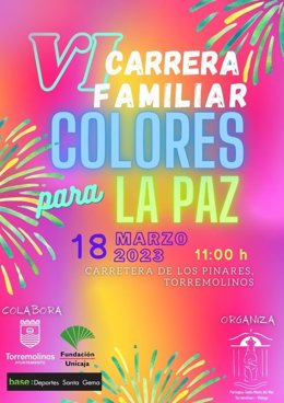 Cartel de la la carrera familiar 'Colores para la Paz' de Torremolinos