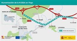 Licitadas las obras de humanización de la N-232A a su paso por la localidad riojana de Tirgo