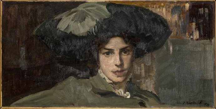Archivo - La obra 'Mujer con sombrero', de Joaquín Sorolla
