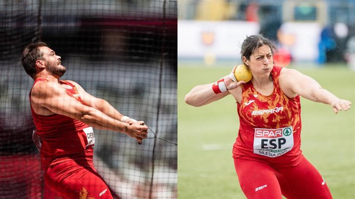 Javier Cienfuegos (martillo) y Belén Toimil (peso).