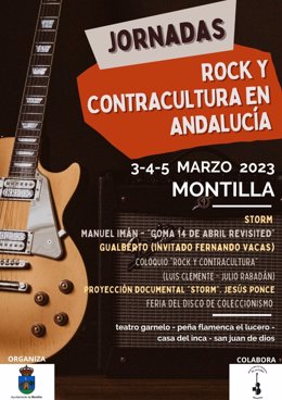 Cartel de las I Jornadas de Rock y Contracultura en Andalucía, que se celebran en Montilla (Córdoba).