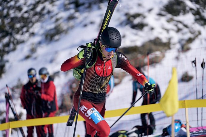 El esquiador de montaña Oriol Cardona, campeón del mundo de Sprint en los Mundiales de Boí Taüll 2023