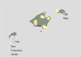 Mapa meteorológico de Baleares hoy miércoles, 1 de marzo.