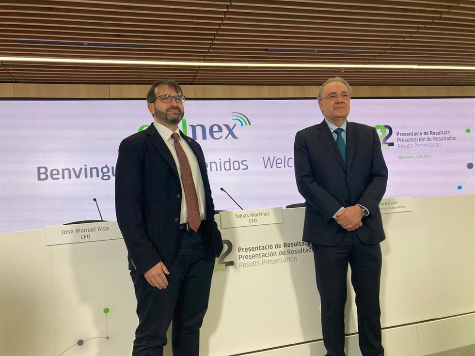 El cfo de Cellnex, José Manuel Aisa, y el ceo, Tobias Martínez.