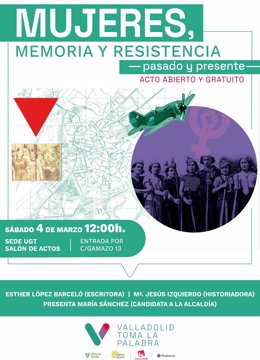 Acto sobre Memoria Histórica que organiza Valladolid Toma la Palabra en Valladolid.