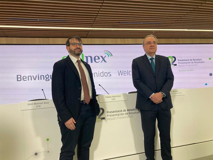 El CFO de Cellnex, José Manuel Aisa, i el CEO, Tobias Martínez