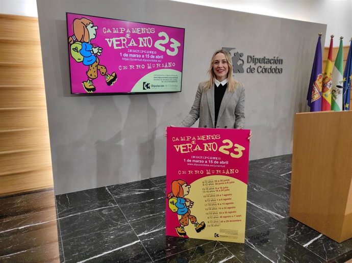 La delegada de Juventud y Deportes de la Diputación de Córdoba, Ana Blasco, presenta los Campamentos de Verano de Cerro Muriano.