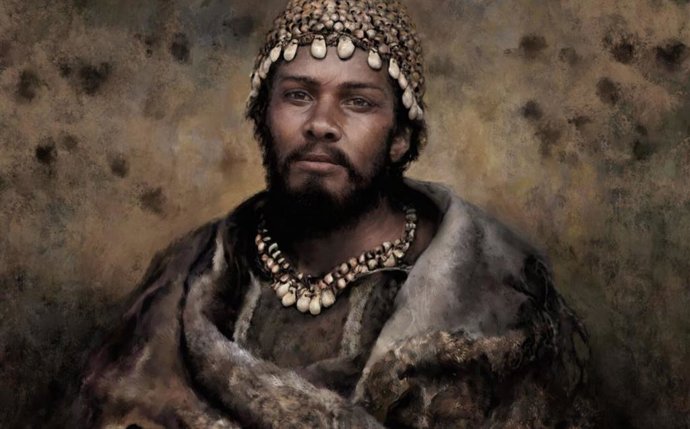 Reconstrucción de un cazador-recolector asociado a la cultura Gravettiense (hace 32.000-24.000 años), inspirada en los hallazgos arqueológicos del yacimiento de Arene Candide (Italia).