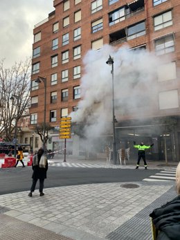 Pequeño incendio que se ha producido en una cafetería  del centro de Logroño