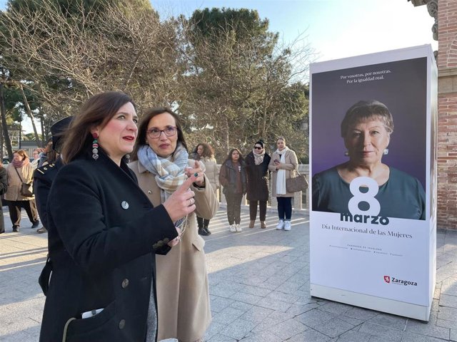 La vicealcaldesa, Sara Fernández, y la concejal de Igualdad en el Ayuntamiento de Zaragoza, María Antoñanzas.
